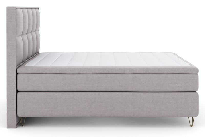 Select No 6 Komplett Sängpaket 210x210 Medium Watergel - Ljusgrå/Metall V-form - Möbler - Säng - Kontinentalsäng