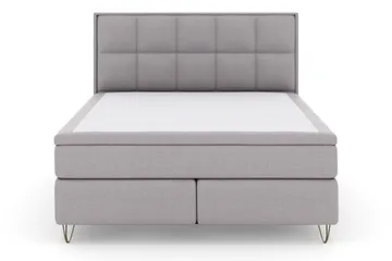 Select No 6 Komplett Sängpaket 210x210 Medium Watergel - Ljusgrå/Metall V-form - Möbler - Säng - Kontinentalsäng