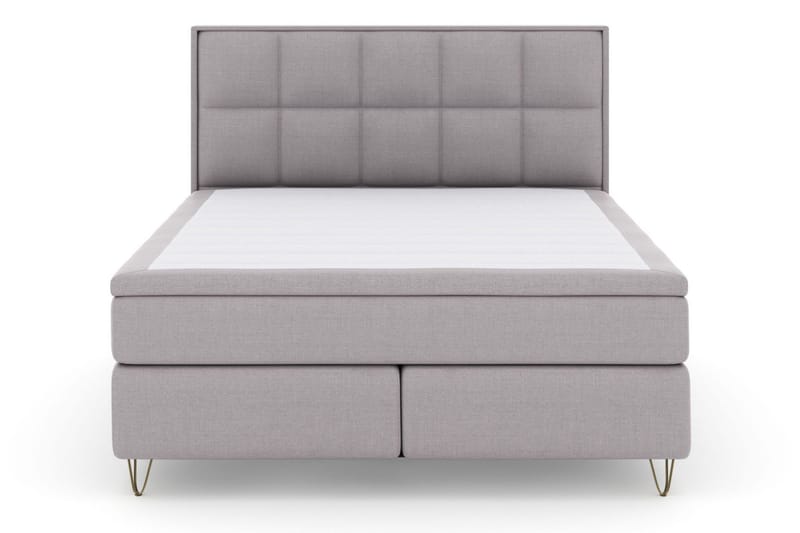 Select No 6 Komplett Sängpaket 210x210 Medium Watergel - Ljusgrå/Metall V-form - Möbler - Säng - Kontinentalsäng
