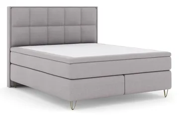 Select No 6 Komplett Sängpaket 210x210 Medium Watergel - Ljusgrå/Metall V-form - Möbler - Säng - Kontinentalsäng
