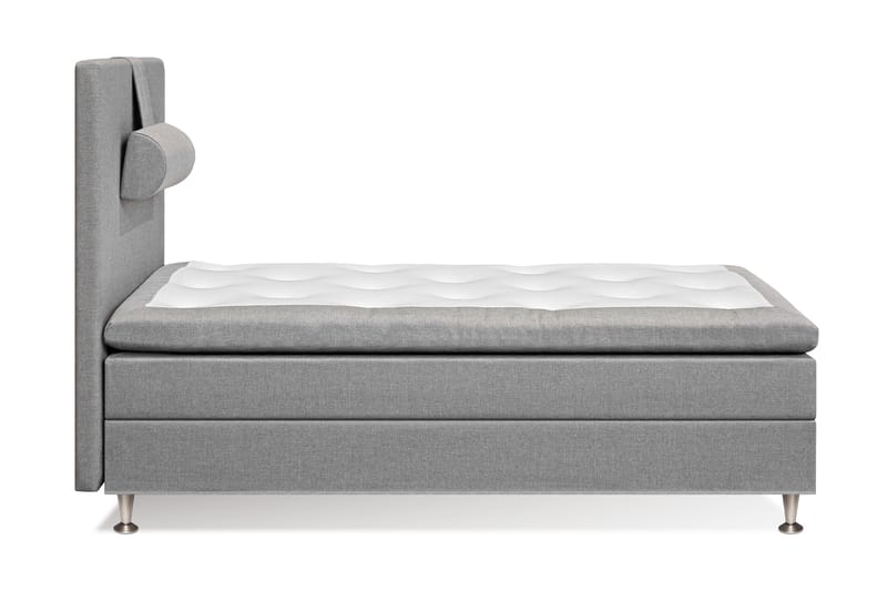 Komplett Sängpaket Sofia 140x200 - Ljusgrå med nackkudde - Kontinentalsäng - Komplett sängpaket