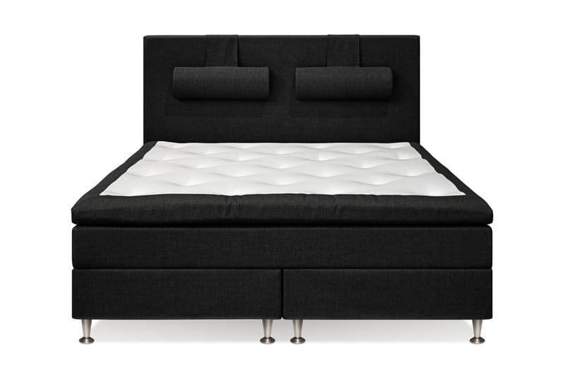 Komplett Sängpaket Sofia 160x200 - Svart med nackkudde - Komplett sängpaket - Kontinentalsäng - Dubbelsäng