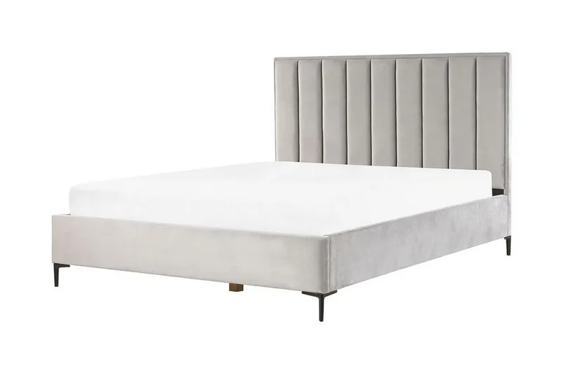 Sovrumsset dubbelsäng 180x200 cm grå SEZANNE - Grå - Möbler - Säng - Säng med förvaring