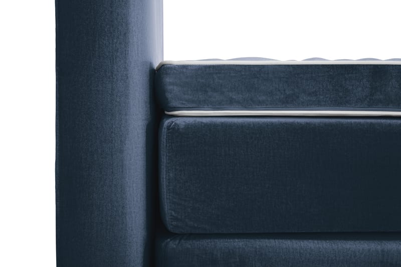 Komplett Sängpaket Torsö 210x210 - Mörkblå Sammet|Höga Guldben - Kontinentalsäng - Dubbelsäng