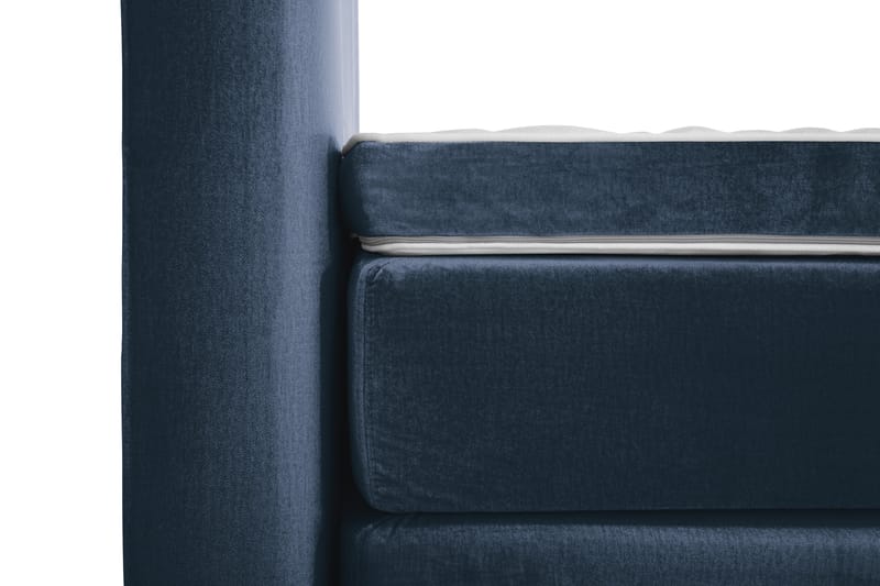 Komplett Sängpaket Torsö 210x210 - Mörkblå Sammet|Höga Silverben - Komplett sängpaket - Kontinentalsäng - Dubbelsäng