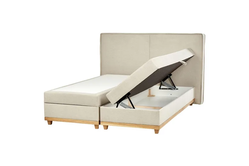 Kontinentalsäng Dynasty Beige-Ljust Tr ä, 180x200 cm, Beige-Ljust Trä, 180x200 cm