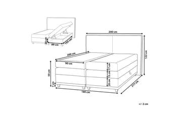 Kontinentalsäng Dynasty Beige-Ljust Trä, 180x200 cm - Beige-Ljust Trä, 180x200 cm - Möbler - Säng - Kontinentalsäng
