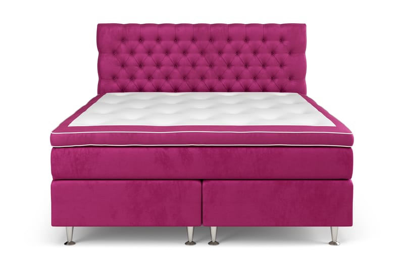 Kontinentalsäng Estelle 160x200 cm - Rosa|Sammet - Kontinentalsäng - Komplett sängpaket