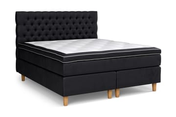 Kontinentalsäng Estelle 160x200 cm - Svart|Sammet - Möbler - Säng - Kontinentalsäng