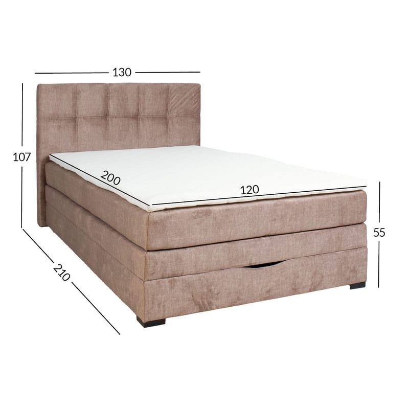 Kontinentalsäng Holvik 120x200 cm - beige - Möbler - Säng - Kontinentalsäng