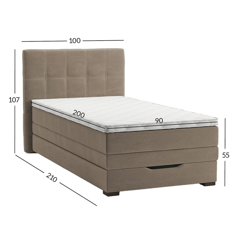 Kontinentalsäng Holvik 90x200 cm - beige - Möbler - Säng - Kontinentalsäng