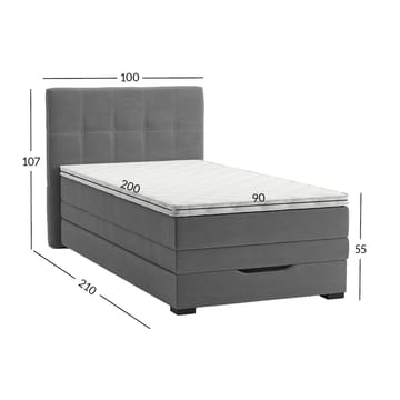Kontinentalsäng Holvik 90x200 cm - grå - Möbler - Säng - Kontinentalsäng