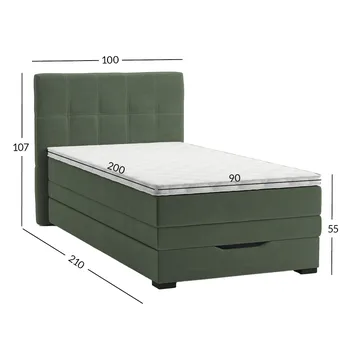 Kontinentalsäng Holvik 90x200 cm - grön - Möbler - Säng - Kontinentalsäng