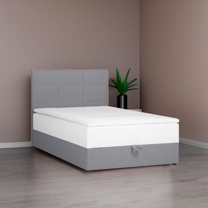 Kontinentalsäng Kalen med madrass 120x200 cm - grå - Möbler - Säng - Kontinentalsäng