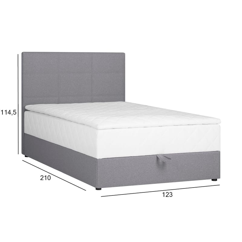 Kontinentalsäng Kalen med madrass 120x200 cm - grå - Möbler - Säng - Kontinentalsäng