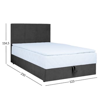 Kontinentalsäng Kalen med madrass 120x200 cm - Mörkgrå - Möbler - Säng - Kontinentalsäng