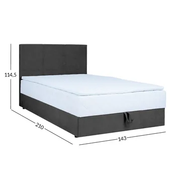 Kontinentalsäng Kalen med madrass 140x200 cm - mörkgrå - Möbler - Säng - Kontinentalsäng