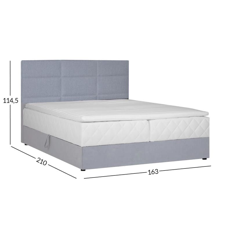 Kontinentalsäng Kalen med madrass 160x200 cm - grå - Möbler - Säng - Kontinentalsäng