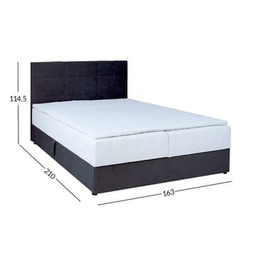 Kontinentalsäng Kalen med madrass 160x200 cm - mörkgrå - Möbler - Säng - Kontinentalsäng