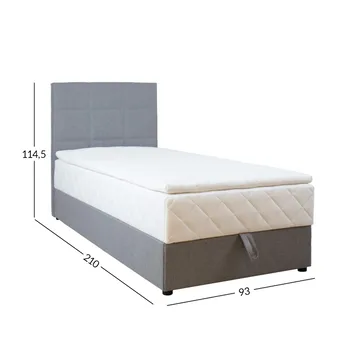 Kontinentalsäng Kalen med madrass 90x200 cm - Grå - Möbler - Säng - Kontinentalsäng