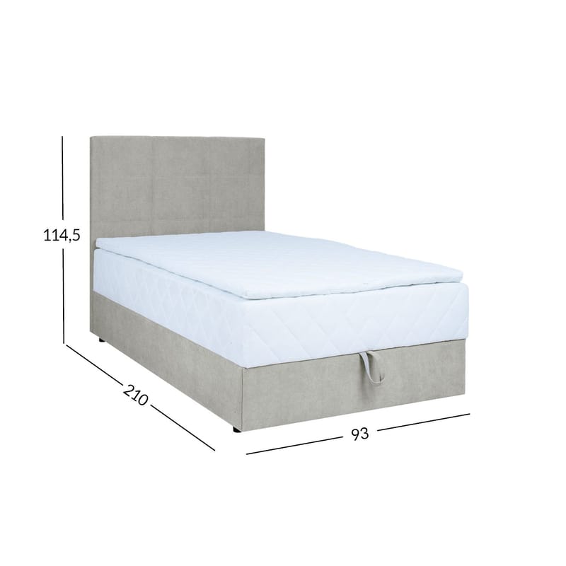Kontinentalsäng Kalen med madrass 90x200 cm - mörkbeige - Möbler - Säng - Kontinentalsäng