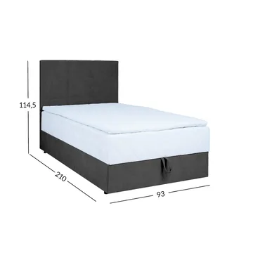 Kontinentalsäng Kalen med madrass 90x200 cm - Mörkgrå - Möbler - Säng - Kontinentalsäng
