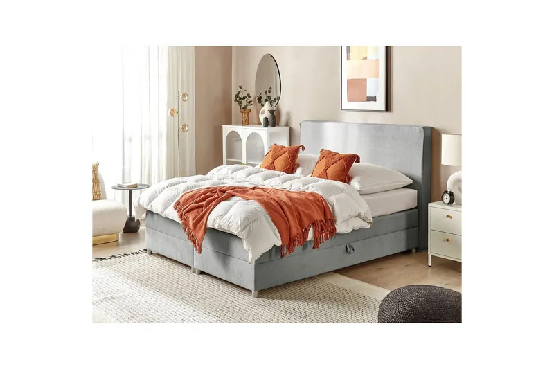 Kontinentalsäng Minister Grå-Silver, 160x200 cm - Grå-Silver, 160x200 cm - Möbler - Säng - Kontinentalsäng