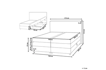 Kontinentalsäng Minister Grå-Silver, 160x200 cm - Grå-Silver, 160x200 cm - Möbler - Säng - Kontinentalsäng