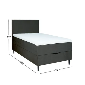 Kontinentalsäng Odviks 90x200 cm - Mörkgrå - Möbler - Säng - Kontinentalsäng