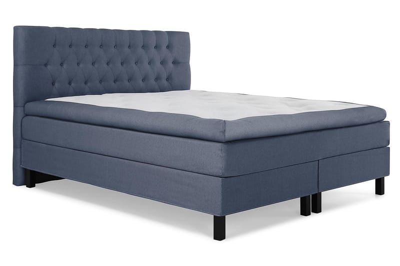 Kontinentalsäng Olivia 160x200 Polyeter - Mörkblå - Kontinentalsäng - Dubbelsäng - Komplett sängpaket
