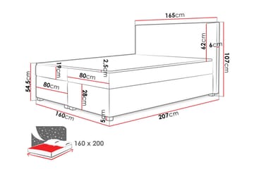Albettone Kontinentalsäng 160x200 cm - Beige - Möbler - Säng - Kontinentalsäng