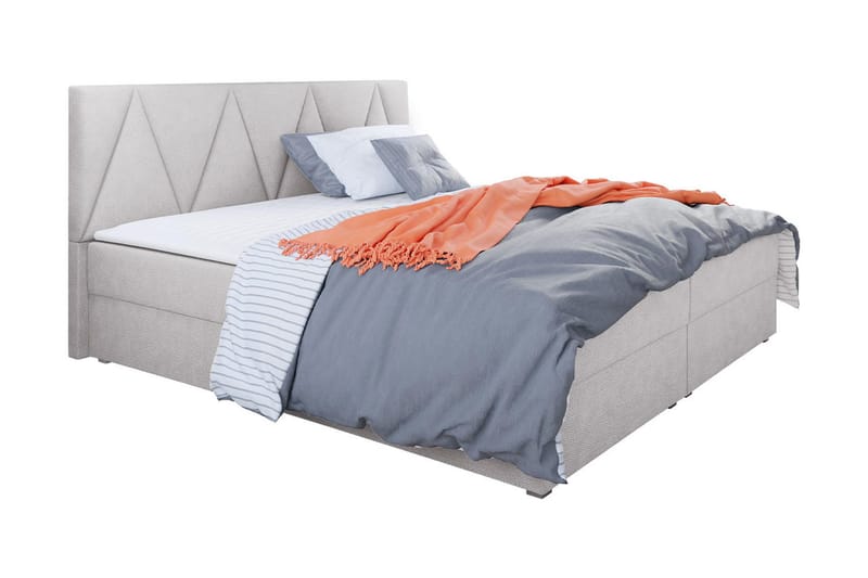 Alvito Kontinentalsäng 140x200 cm med Sänggavel, Ljusgrå