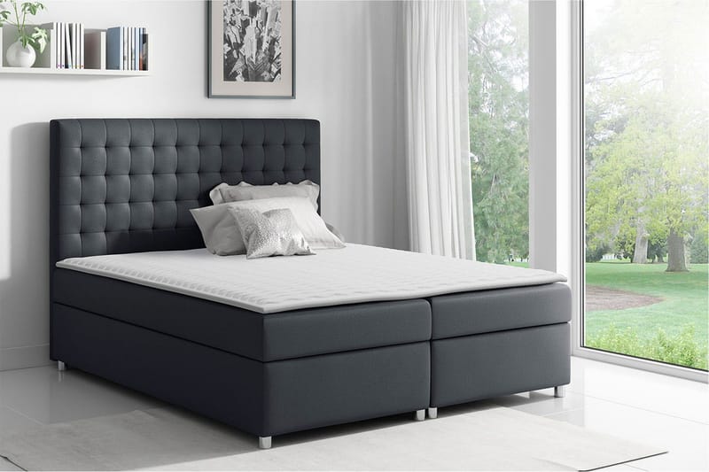 Asti Sängpaket 120x200 cm LED-belysning - Svart - Möbler - Säng - Kontinentalsäng