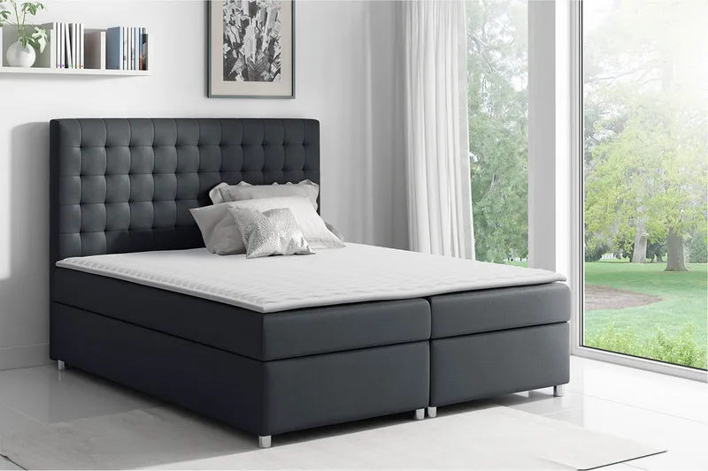 Asti Sängpaket 200x200 LED-belysning - Svart - Möbler - Säng - Kontinentalsäng