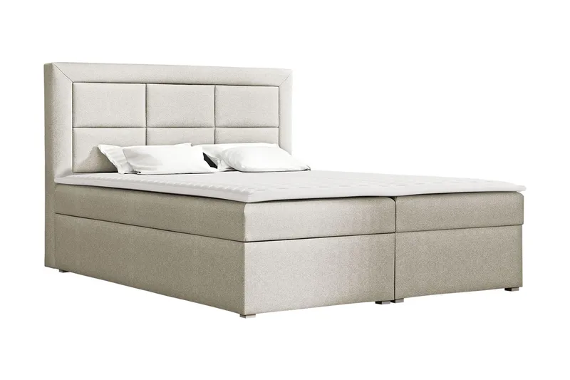 Axlunda Box Kontinentalsäng 140x215 cm LED-belysning, Beige