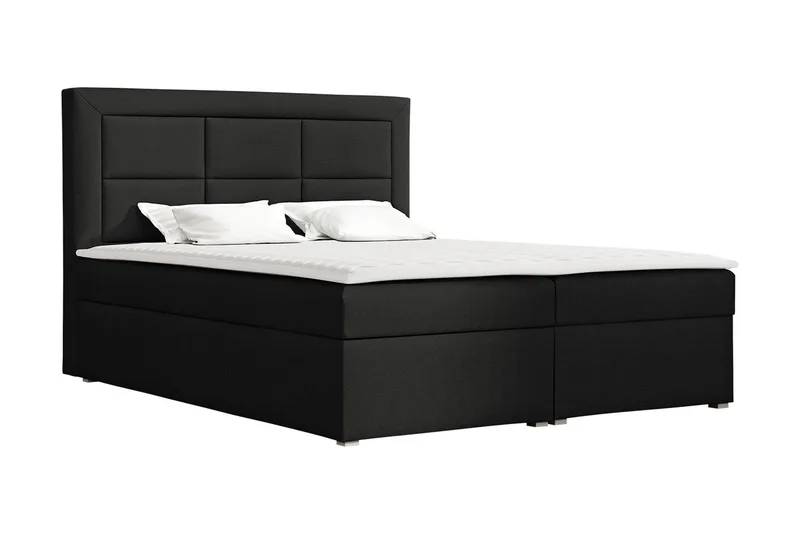 Axlunda Box Kontinentalsäng 160x215 cm LED-belysning, Svart