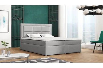 Axlunda Box Kontinentalsäng 180x215 cm LED-belysning - Grå - Möbler - Säng - Kontinentalsäng