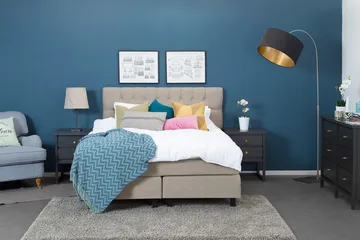 Bed Deluxe Komplett Sängpaket180x200 cm - Beige - Möbler - Säng - Kontinentalsäng