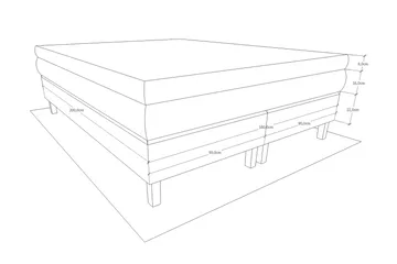 Belinda Kontinentalsäng 180x200 Ancona - Ancona Grå - Möbler - Säng - Kontinentalsäng