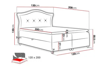 Boisdale Kontinentalsäng 120x200 cm - Möbler - Säng - Kontinentalsäng