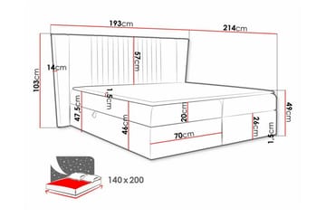 Boisdale Kontinentalsäng 140x200 cm - Möbler - Säng - Kontinentalsäng