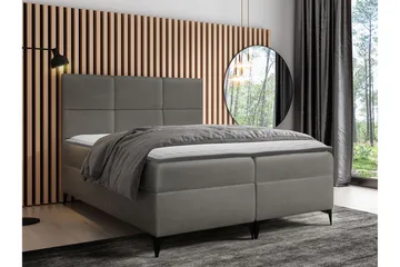 Boksta Kontinentalsäng 200x200 cm LED-belysning - Grå - Möbler - Säng - Kontinentalsäng