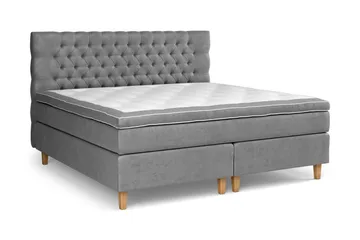 Celine Sängpaket 210x210cm - Grå/Sammet - Möbler - Säng - Kontinentalsäng