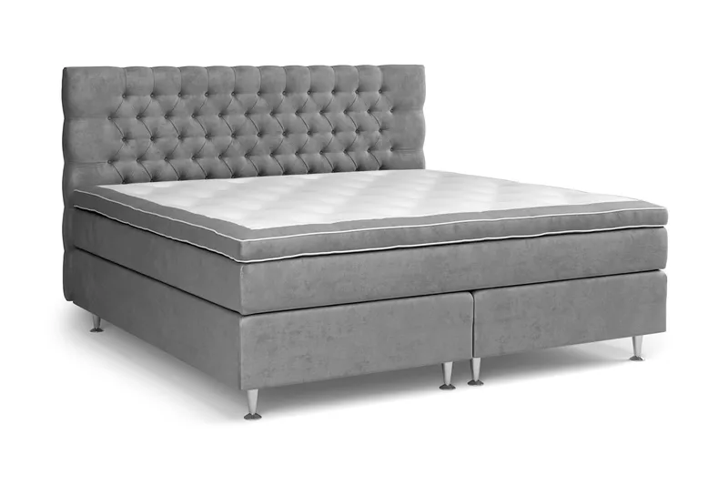 Celine Sängpaket 210x210cm - Grå/Sammet - Möbler - Säng - Kontinentalsäng