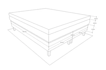 Charleston Komplett Sängpaket160x200 cm - Svart - Möbler - Säng - Kontinentalsäng
