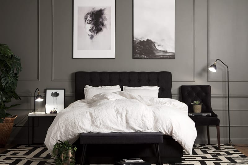 Charleston Kontinentalsäng 120x200 Fast Polyeterskum - Svart - Möbler - Säng - Enkelsäng