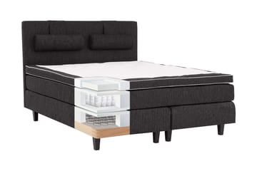 Charleston Kontinentalsäng 120x200 Fast Polyeterskum - Svart - Möbler - Säng - Enkelsäng