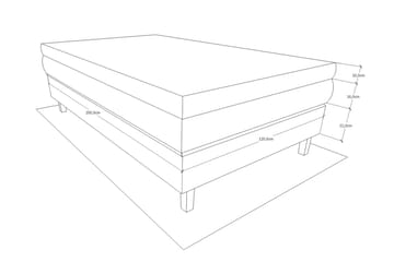 Charleston Kontinentalsäng 120x200 Fast Polyeterskum - Svart - Möbler - Säng - Enkelsäng