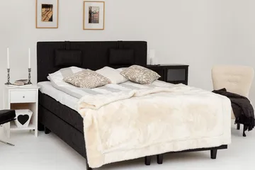 Charleston Kontinentalsäng 160x200 Fast Polyeterskum - Svart - Möbler - Säng - Kontinentalsäng