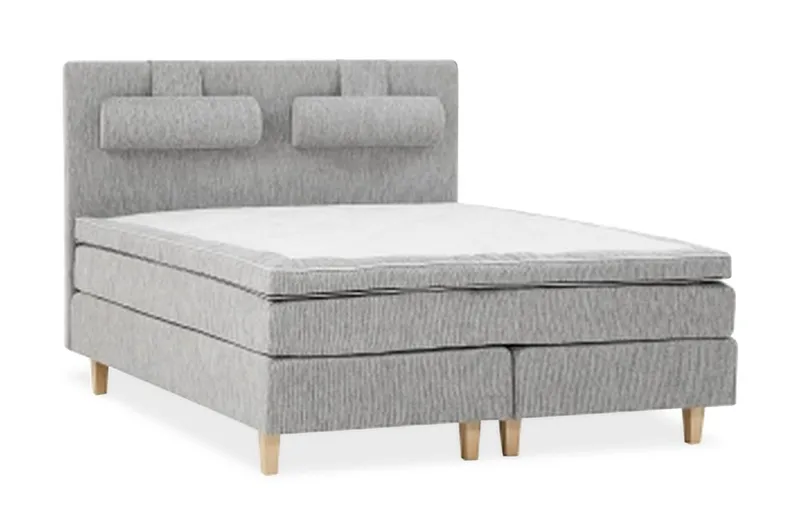 Charleston Kontinentalsäng 160x200 Fast/Latex, Ljusgrå